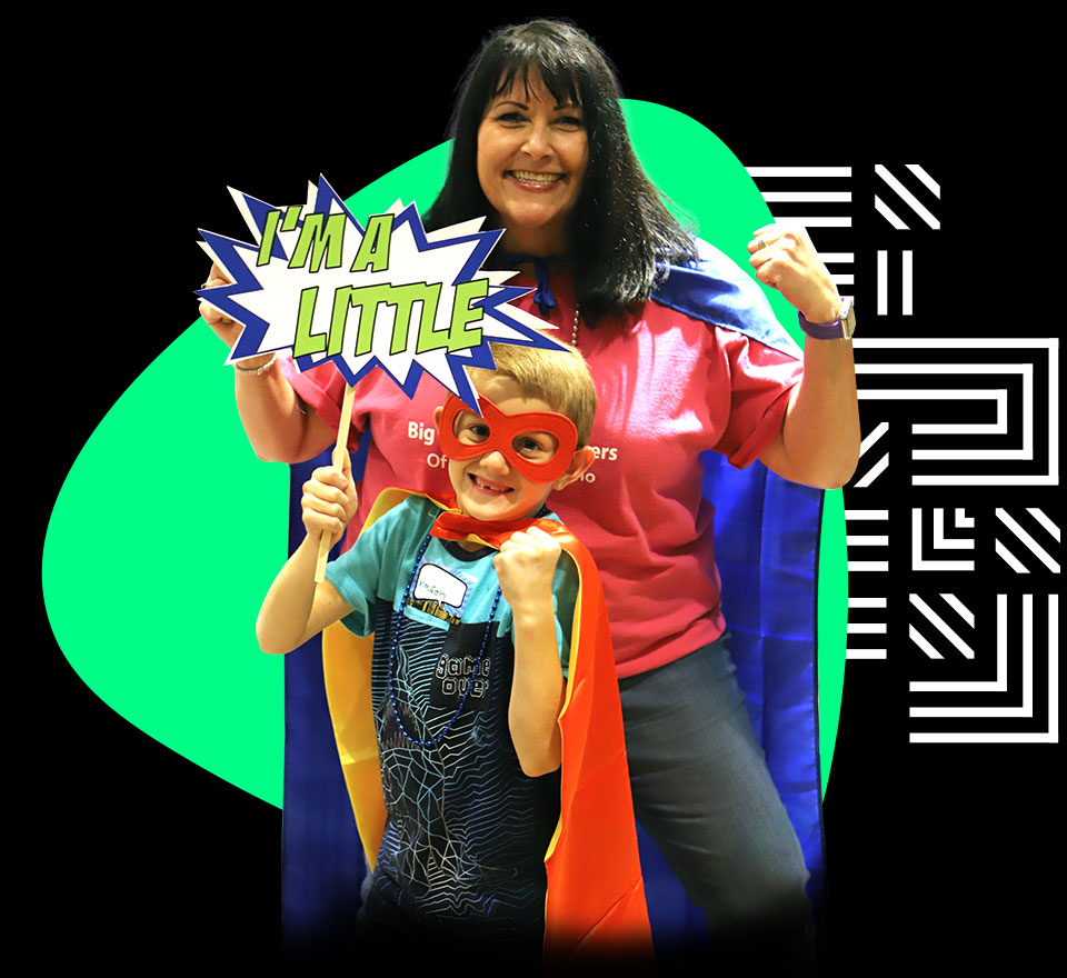 A woman with a child having fun